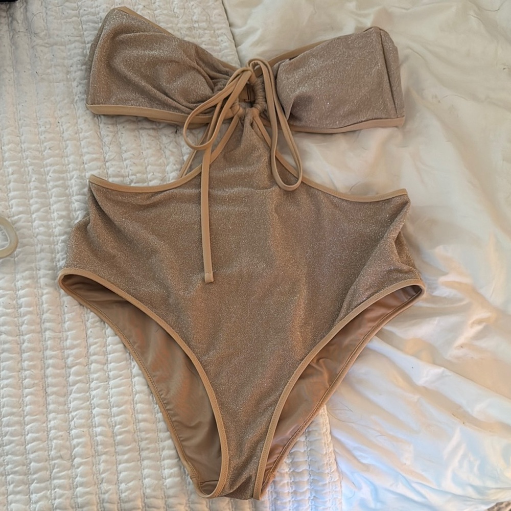 Aerie Shimmering Tan One Piece Swimsuit